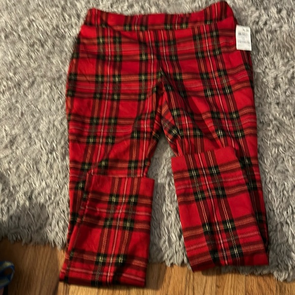Women’s bar three holiday pants, leggings size 3x red black and white plaid new - Picture 1 of 3